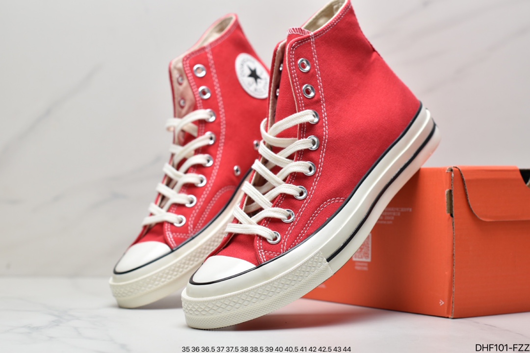 高帮, 板鞋, 匡威, Converse, 1970S - Converse匡威1970s三星标大红圣诞高帮男女复古休闲帆布板鞋