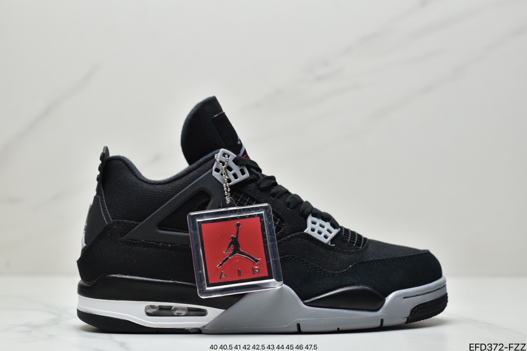 UNDEFEATED x 乔丹AJ4 Air Jordan 4 “Black Canvas” 篮球鞋
