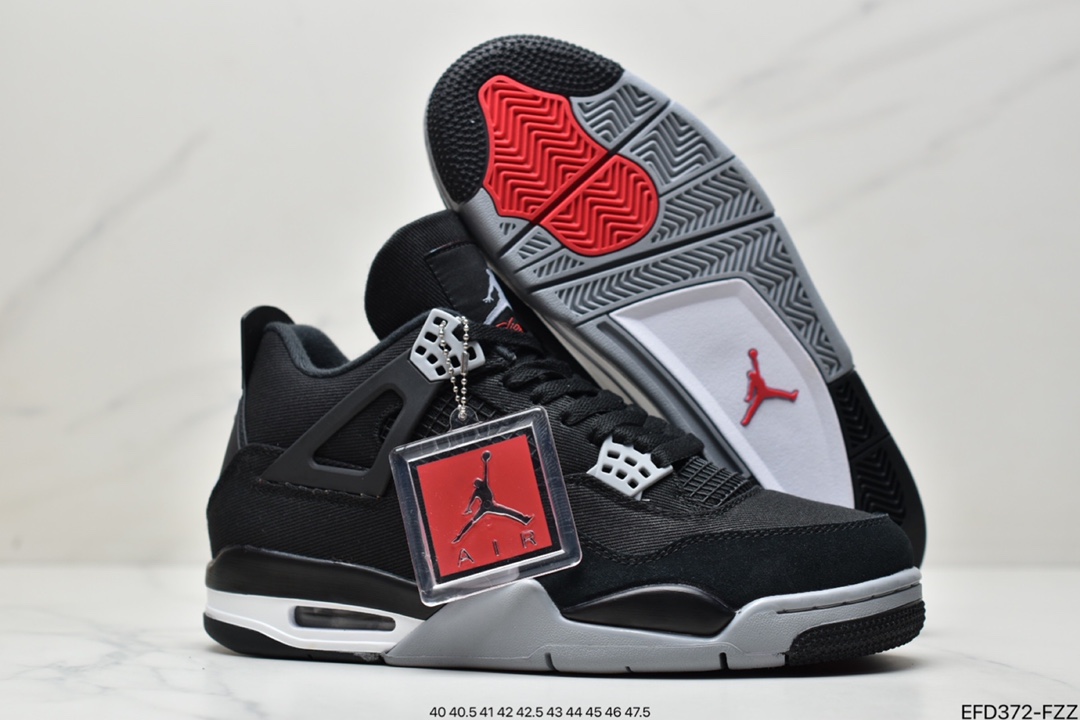 篮球鞋, Jordan, Black, AJ4, Air Jordan 4, Air Jordan - UNDEFEATED x 乔丹AJ4 Air Jordan 4 "Black Canvas" 篮球鞋