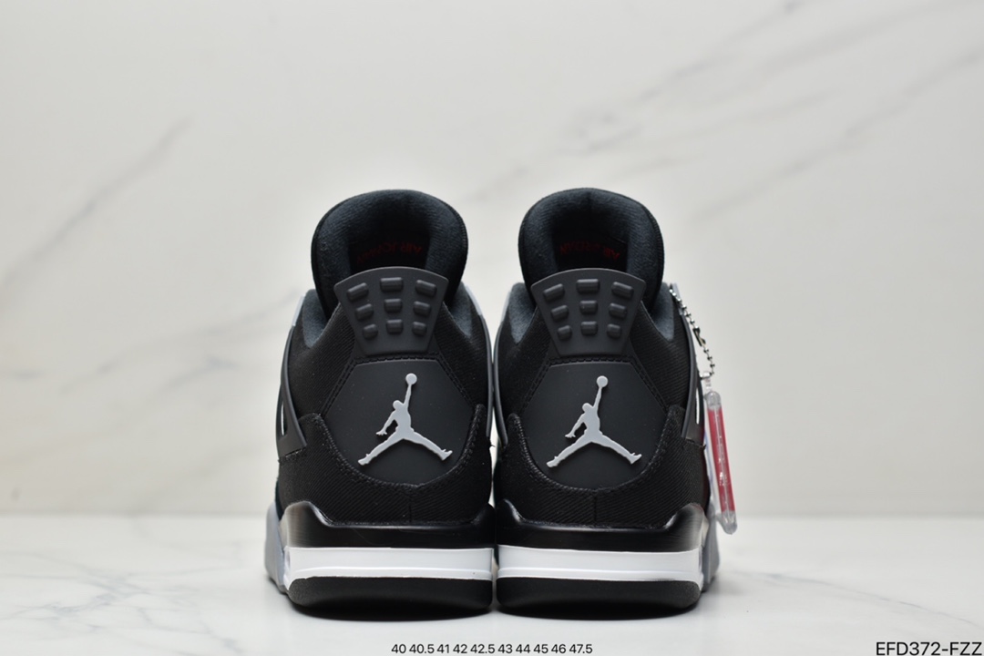 篮球鞋, Jordan, Black, AJ4, Air Jordan 4, Air Jordan - UNDEFEATED x 乔丹AJ4 Air Jordan 4 "Black Canvas" 篮球鞋