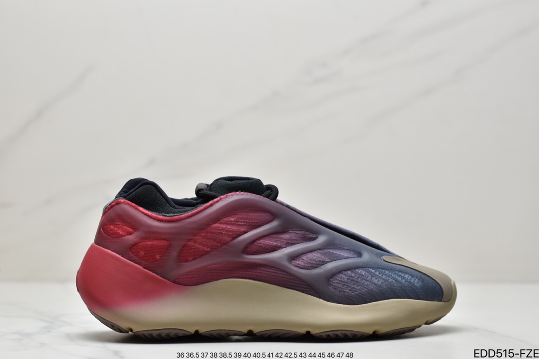 联乘坎耶·维斯特Kanye West x Adidas Yeezy 700 V3″Fade Carbon”低帮复古休闲运动穿搭慢跑鞋