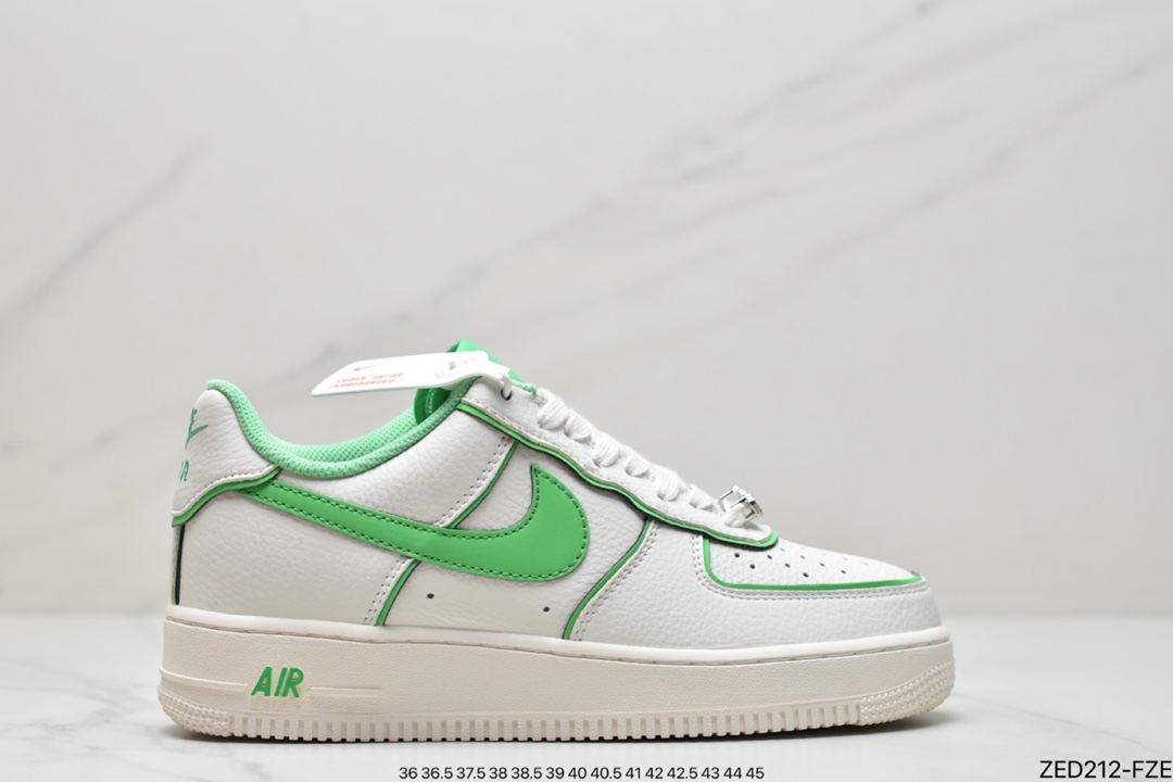 耐克Nike Air Force 1 Low 空军一号白绿低帮百搭休闲运动板鞋