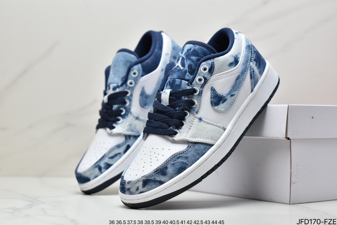 篮球鞋, 低帮篮球鞋, Jordan - 乔丹Jordan 1 Low SE Washed Denim 水洗丹宁 低帮篮球鞋 CZ8455-100