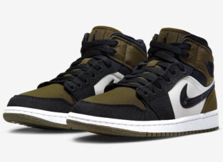 Air Jordan 1 Mid “Olive Toe “的官方照片