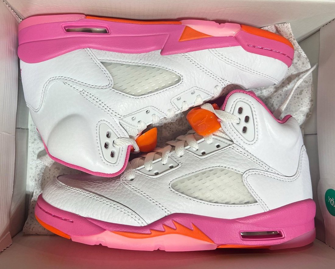 Air Jordan 5 GS White Pinksicle Safety Orange WNBA Release Date