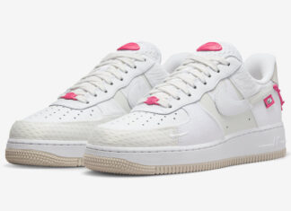 这款耐克Nike Air Force 1 Low配备了粉红色的配饰