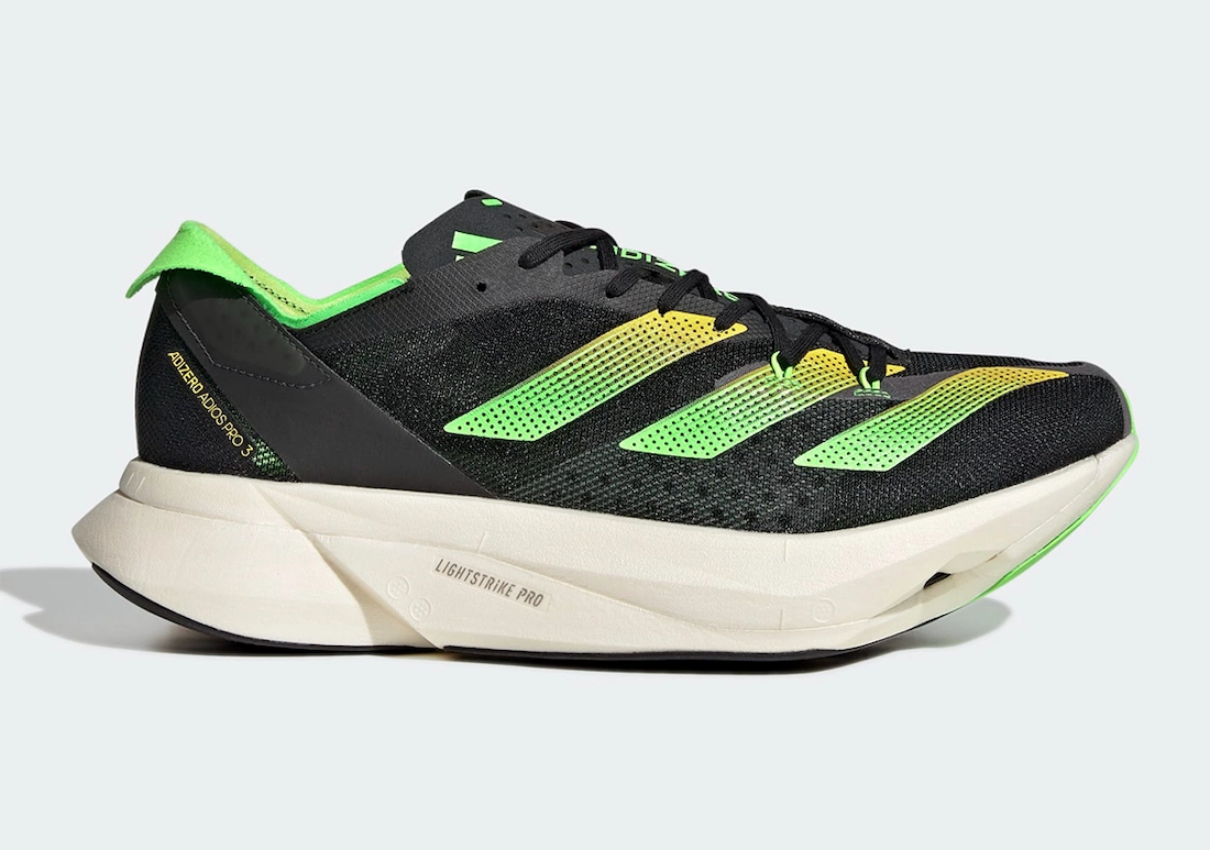 adidas Adizero Adios Pro 3 Core Black Beam Yellow Solar Green GX6251 Release Date