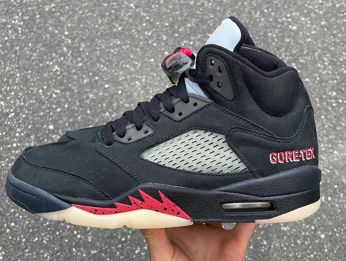 Air Jordan 5 Gore-Tex Off-Noir Fire Red Black Muslin DR0092-001 Release Date