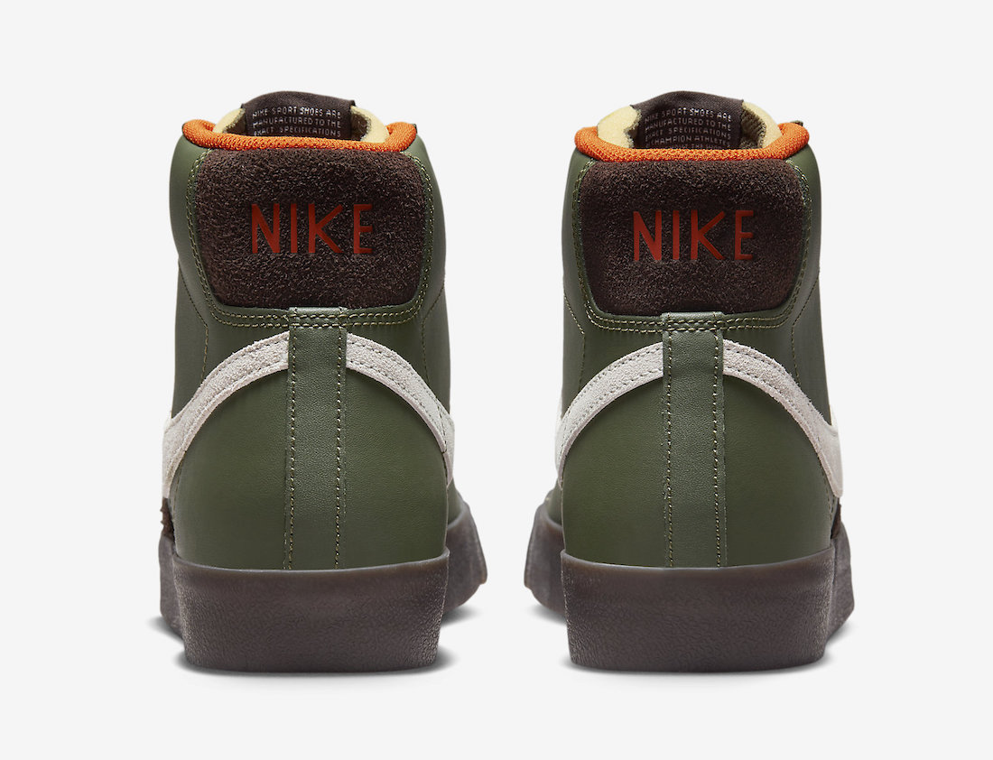 Nike Blazer Mid Vintage Army Olive Campfire Oreange DZ5176-300 Release Date