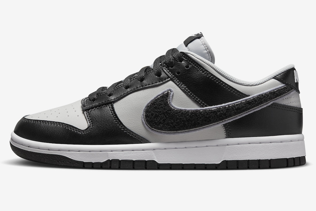 Nike Dunk Low Chenille Swoosh Grey Black DQ7683-001 Release Date