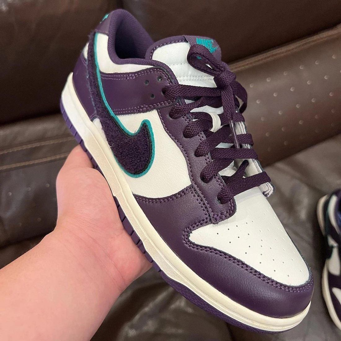 Nike Dunk Low Chenille Swoosh Purple Release Date