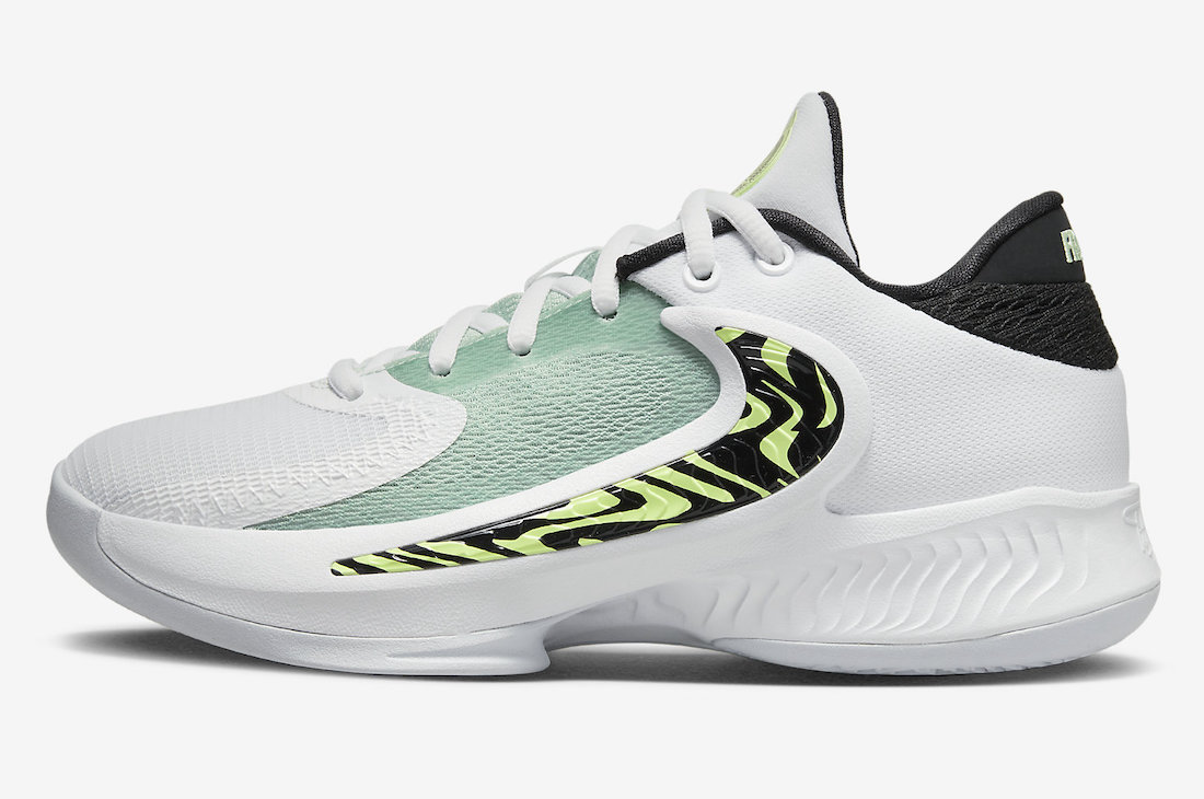 Nike Zoom Freak 4 White Black Barely Volt GS DQ0553-100 Release Date