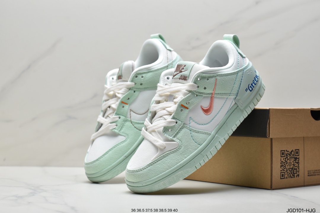 解构, 板鞋, NIKE, Dunk Low, Dunk - 耐克Nike Wmns Dunk Low Disrupt 2"Desert Bronze"轻量扣篮破坏二代系列低帮休闲运动滑板鞋“解构棕红粉双钩”