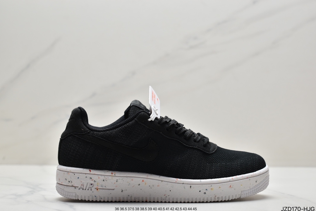 跑鞋, 慢跑鞋, Nike Air Force 1, Nike Air, NIKE, FORCE 1, Black, Air Force 1 - 耐克Nike Air Force 1 Crater"Recycled Black"空军坑状系列低帮轻量化鞋底百搭休闲运动慢跑鞋