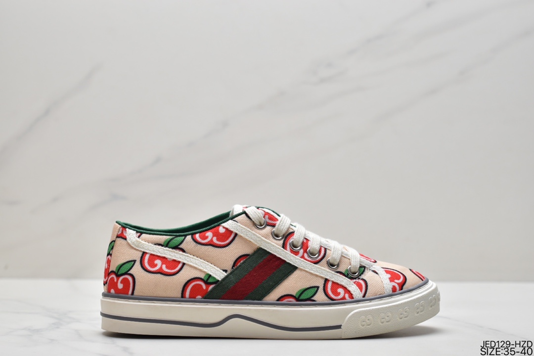 运动板鞋, 板鞋, 古驰, Gucci - GUCCI古驰 Tennis 1977 Print Sneaker帆布印花复古休闲运动板鞋