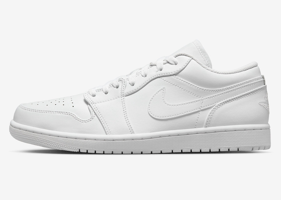 Air Jordan 1 Low Triple White 553558-136 Release Date