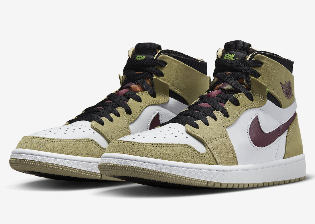 Air Jordan 1 Zoom CMFT Neutral Olive Cherrywood Red CT0978-203 Release Date