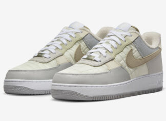 这款Nike Air Force 1配有绗缝鞋面和羊毛衬里。