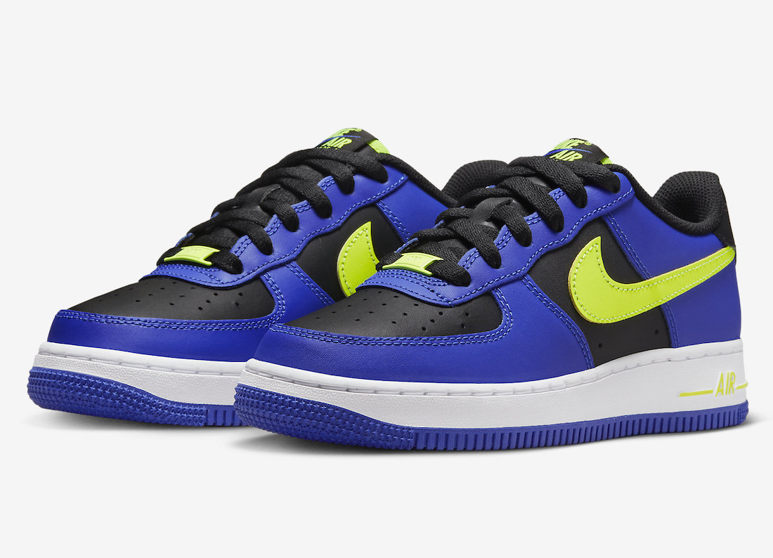 Nike Air Force 1 Low GS Black Blue Volt FD0302-400 Release Date