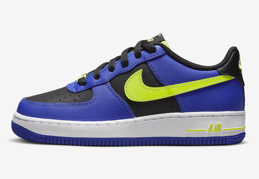 Nike Air Force 1 Low GS Black Blue Volt FD0302-400 Release Date