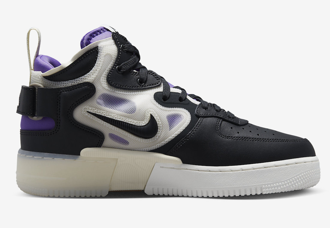 Nike Air Force 1 Mid React Black Purple DQ1872-001 Release Date