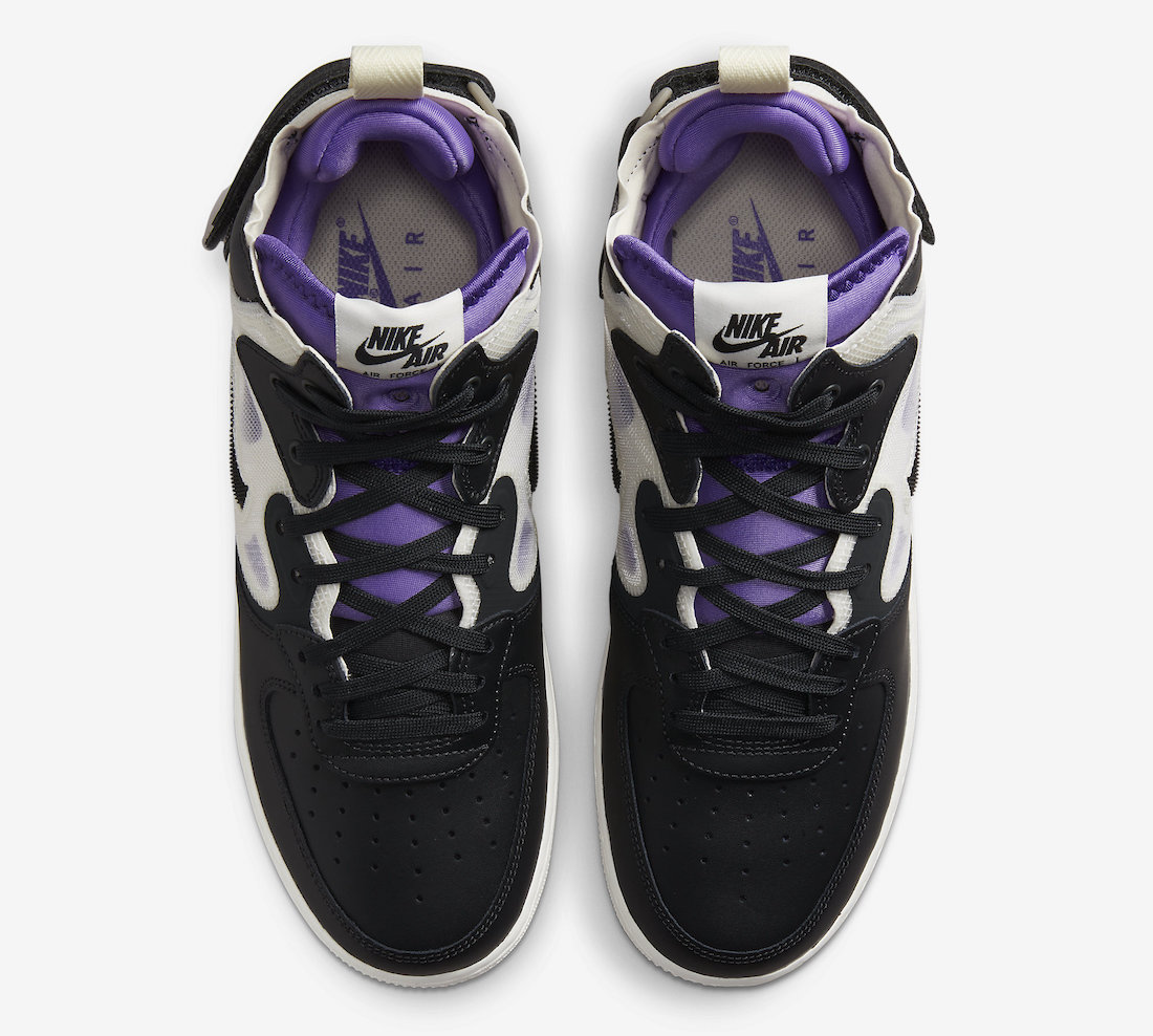 Nike Air Force 1 Mid React Black Purple DQ1872-001 Release Date