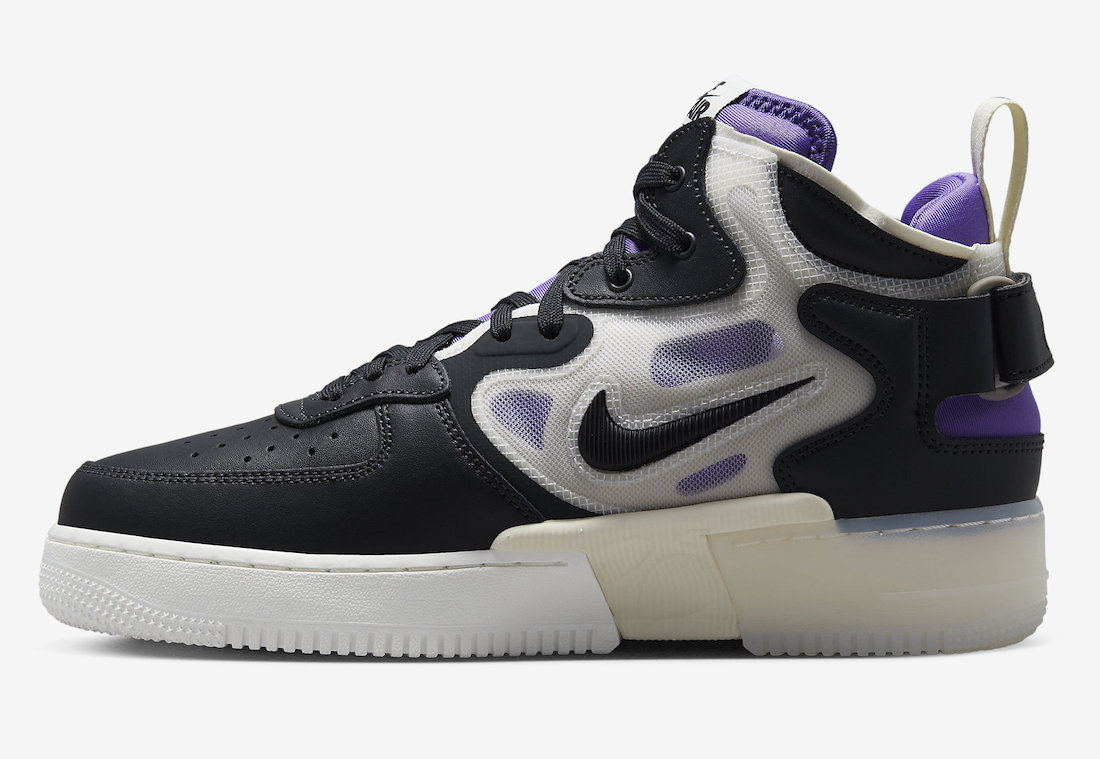 Nike Air Force 1 Mid React Black Purple DQ1872-001 Release Date