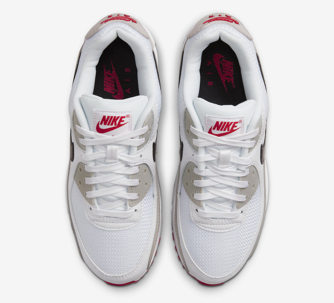 Nike Air Max 90 White Grey Black Red DX0116-101 Release Date