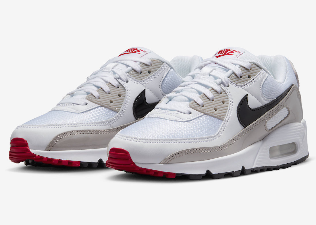 Nike Air Max 90 White Grey Black Red DX0116-101 Release Date