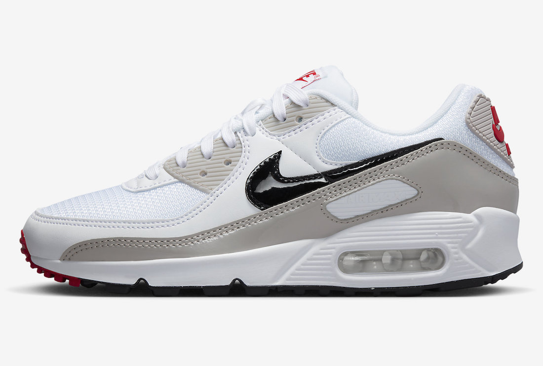 Nike Air Max 90 White Grey Black Red DX0116-101 Release Date