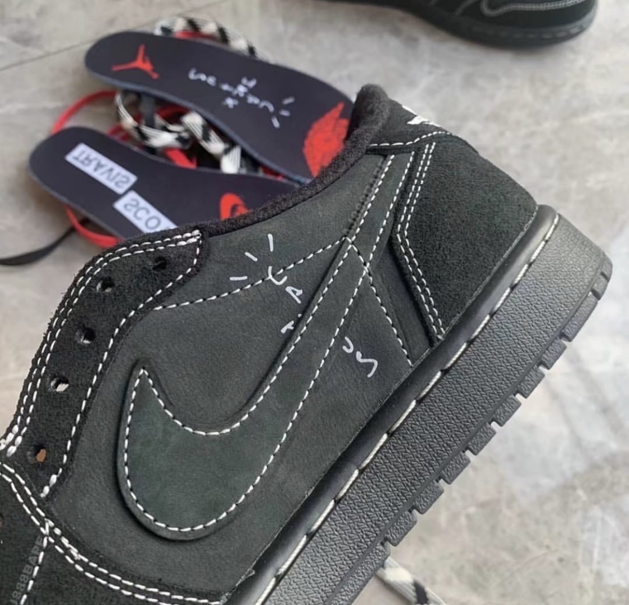 Travis Scott Air Jordan 1 Low Black Phantom DM7866-001 Release Date On-Feet