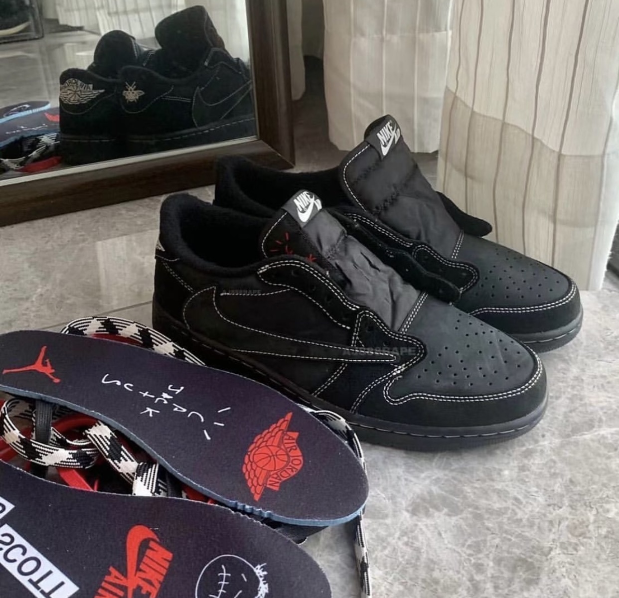 Travis Scott Air Jordan 1 Low Black Phantom DM7866-001 Release Date On-Feet