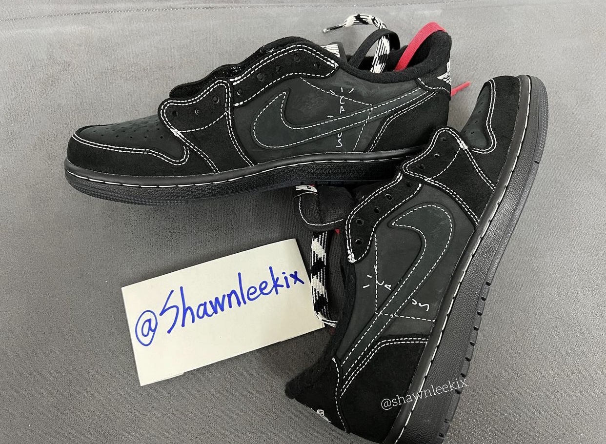 Travis Scott Air Jordan 1 Low Black Phantom DM7866-001 Release Date On-Feet