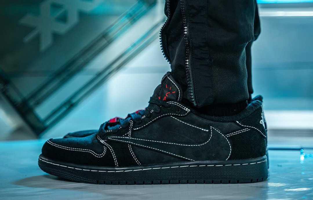 Travis Scott Air Jordan 1 Low Black Phantom DM7866-001 Release Date On-Feet