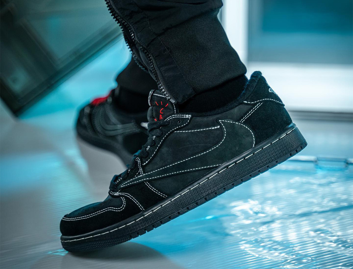 Travis Scott Air Jordan 1 Low Black Phantom DM7866-001 Release Date On-Feet