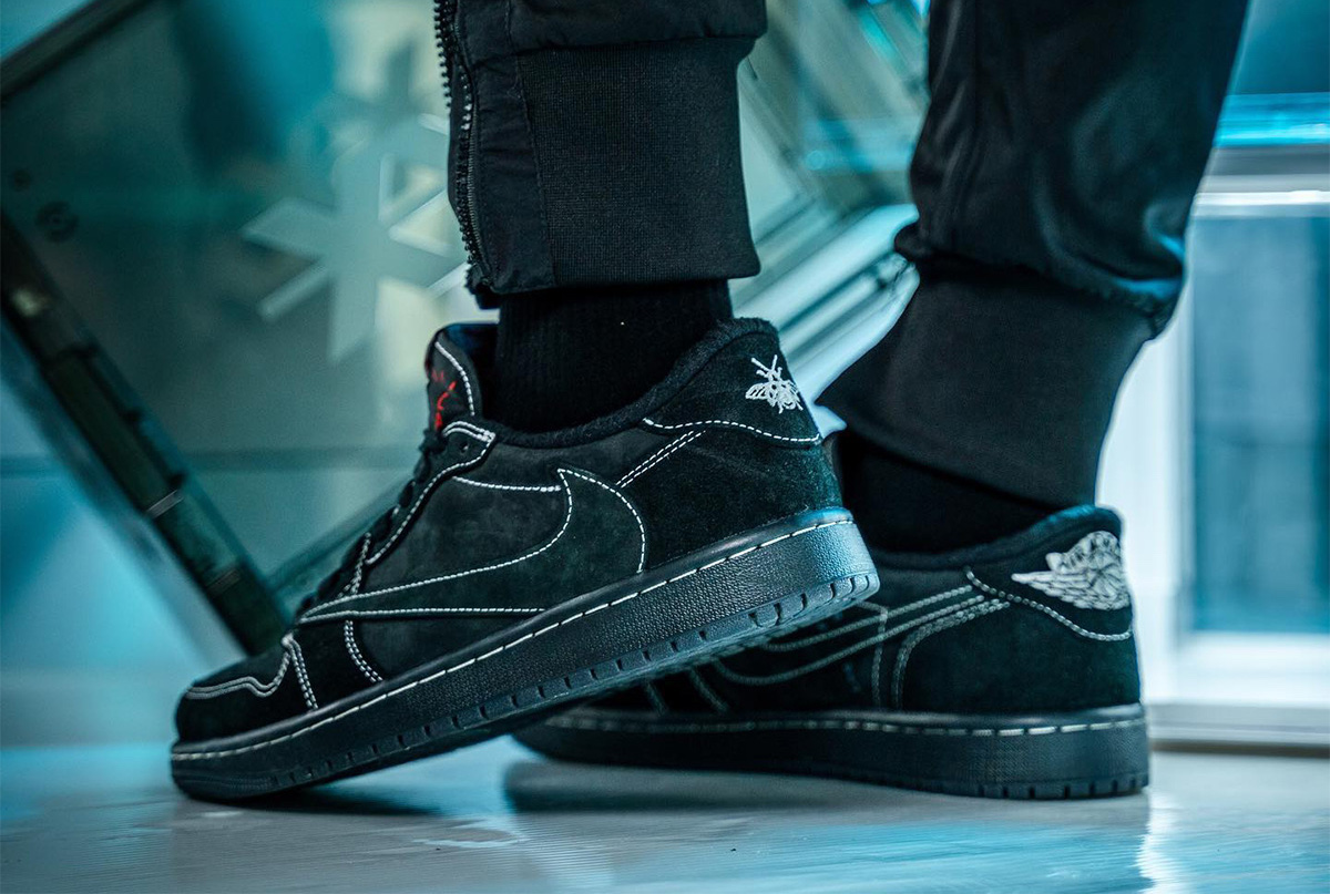 Travis Scott Air Jordan 1 Low Black Phantom DM7866-001 Release Date On-Feet