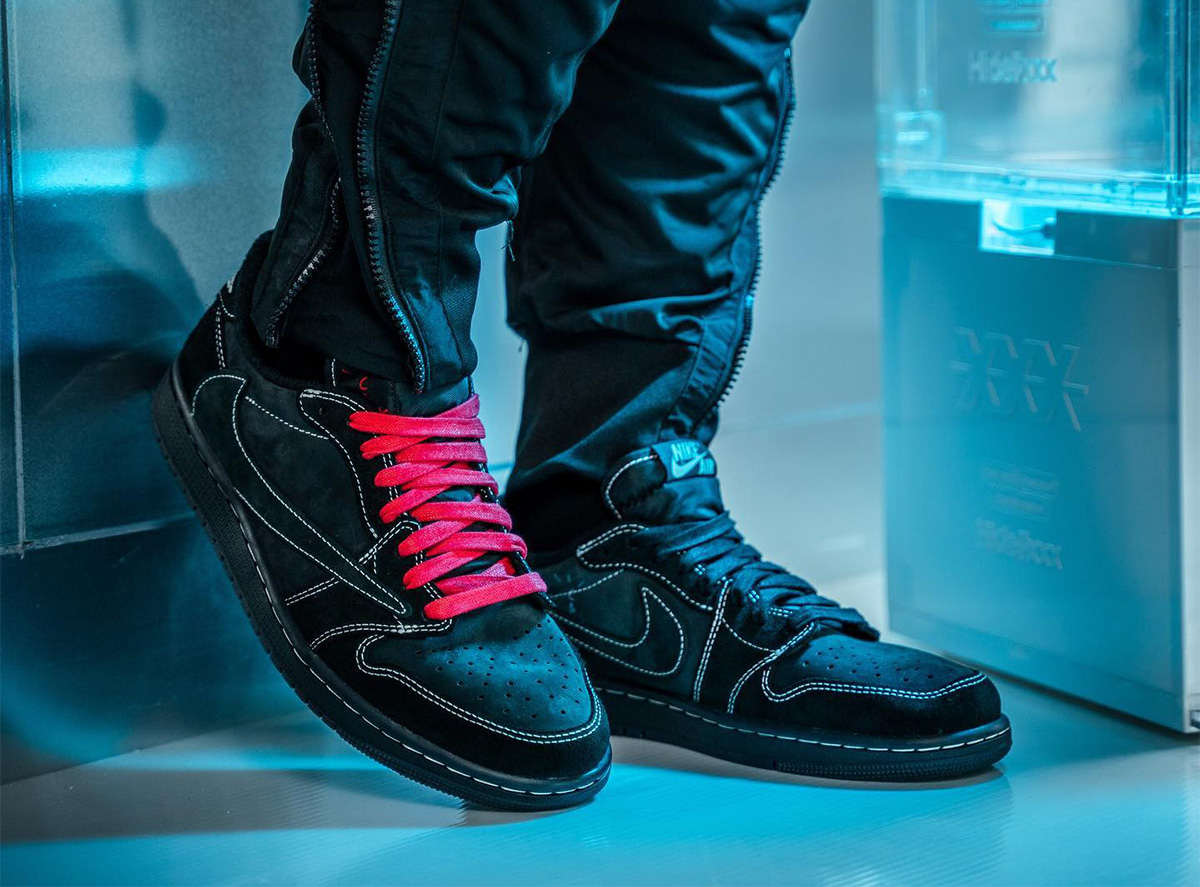 Travis Scott Air Jordan 1 Low Black Phantom DM7866-001 Release Date On-Feet