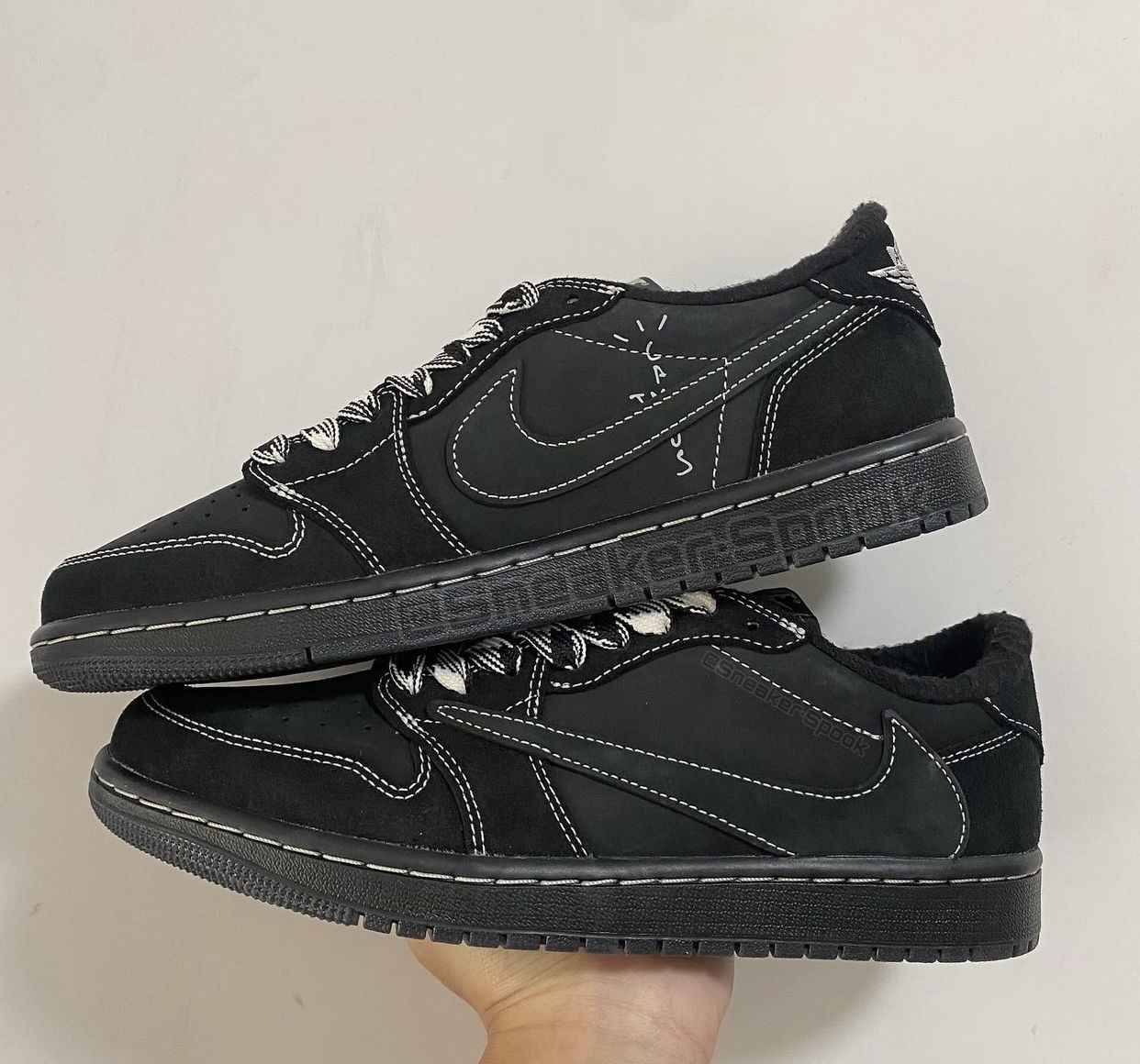 Travis Scott Air Jordan 1 Low OG Black Phantom DM7866-001 Release Date On-Foot