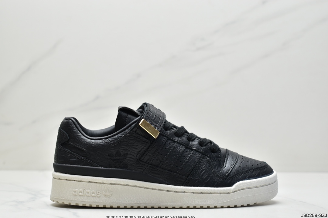 阿迪达斯 Adidas originals Forum 84 low 黑/鳄鱼皮纹 低帮运动板鞋 HP5551