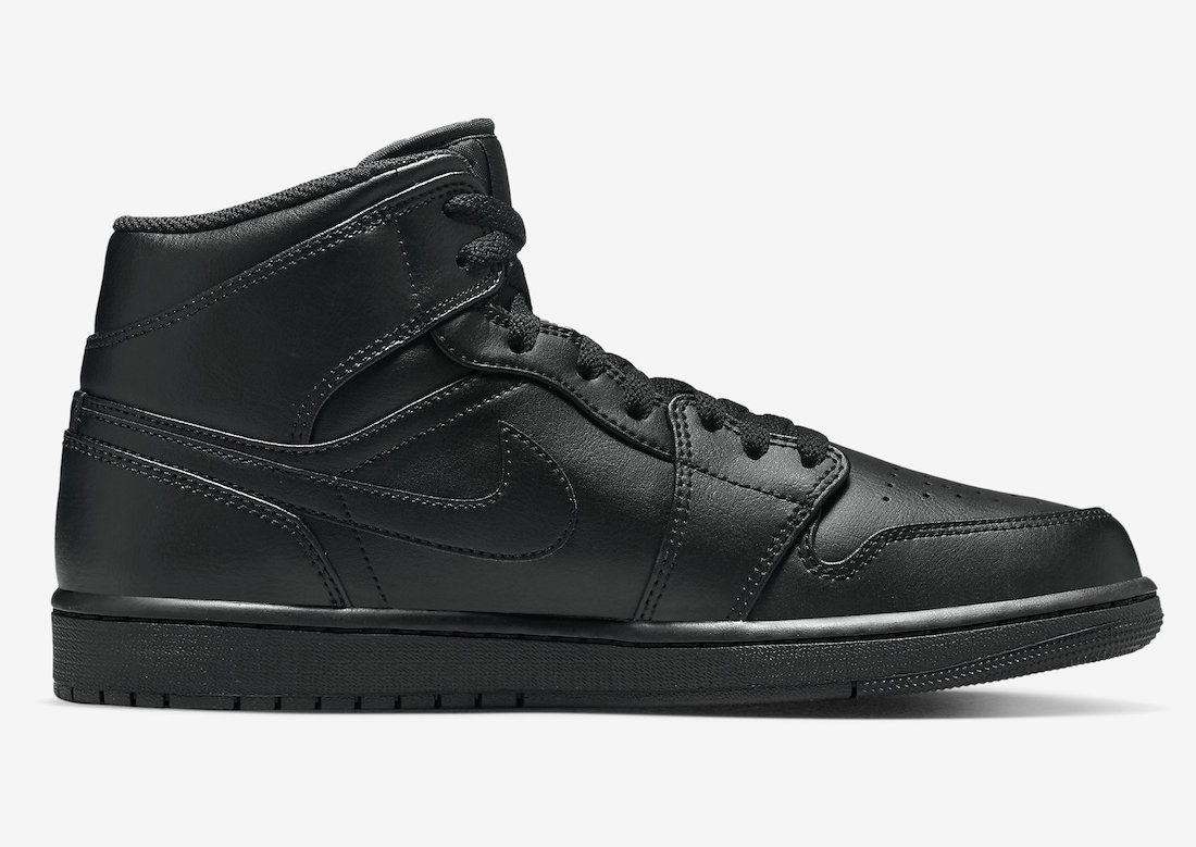 Air Jordan 1 Mid Triple Black 554724-093 Release Date