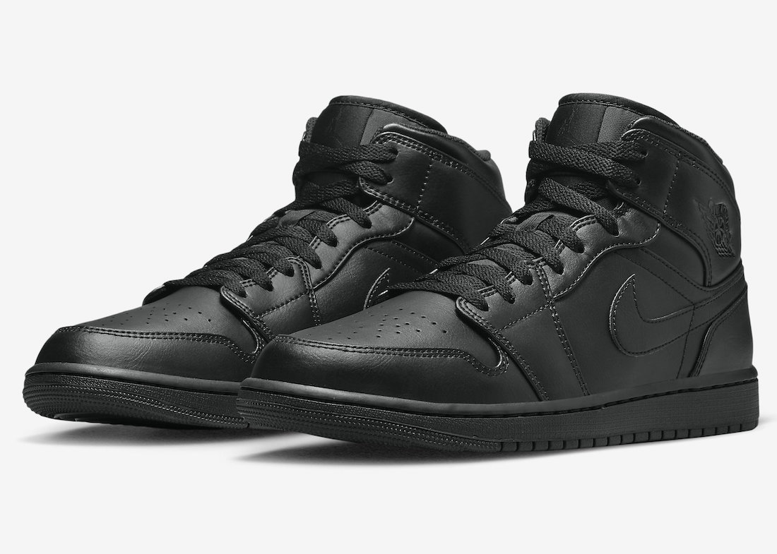 Air Jordan 1 Mid Triple Black 554724-093 Release Date