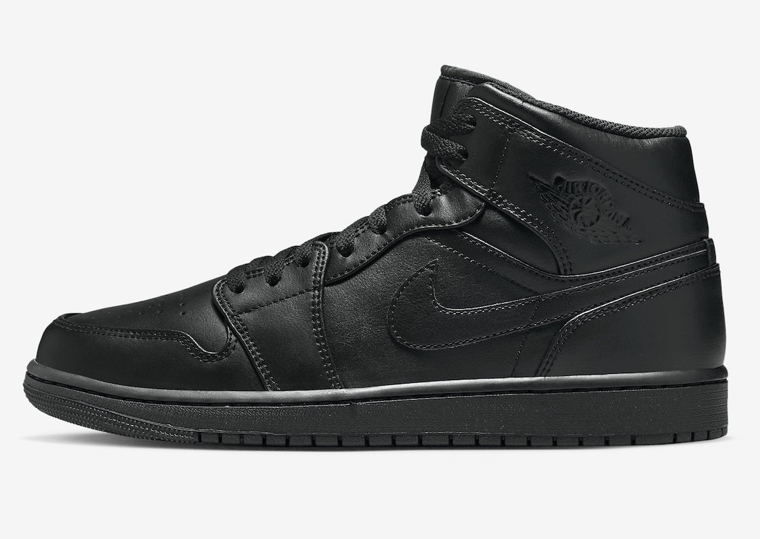 Air Jordan 1 Mid Triple Black 554724-093 Release Date