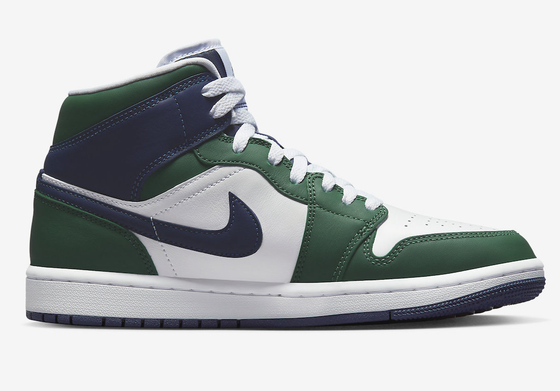 Air Jordan 1 Mid White Green Navy DZ5326-300 Release Date