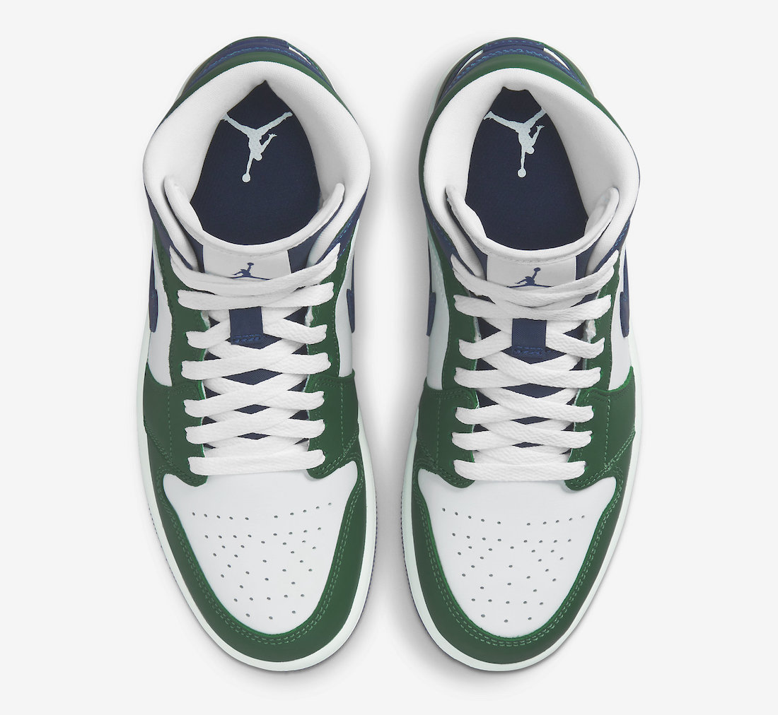 Air Jordan 1 Mid White Green Navy DZ5326-300 Release Date