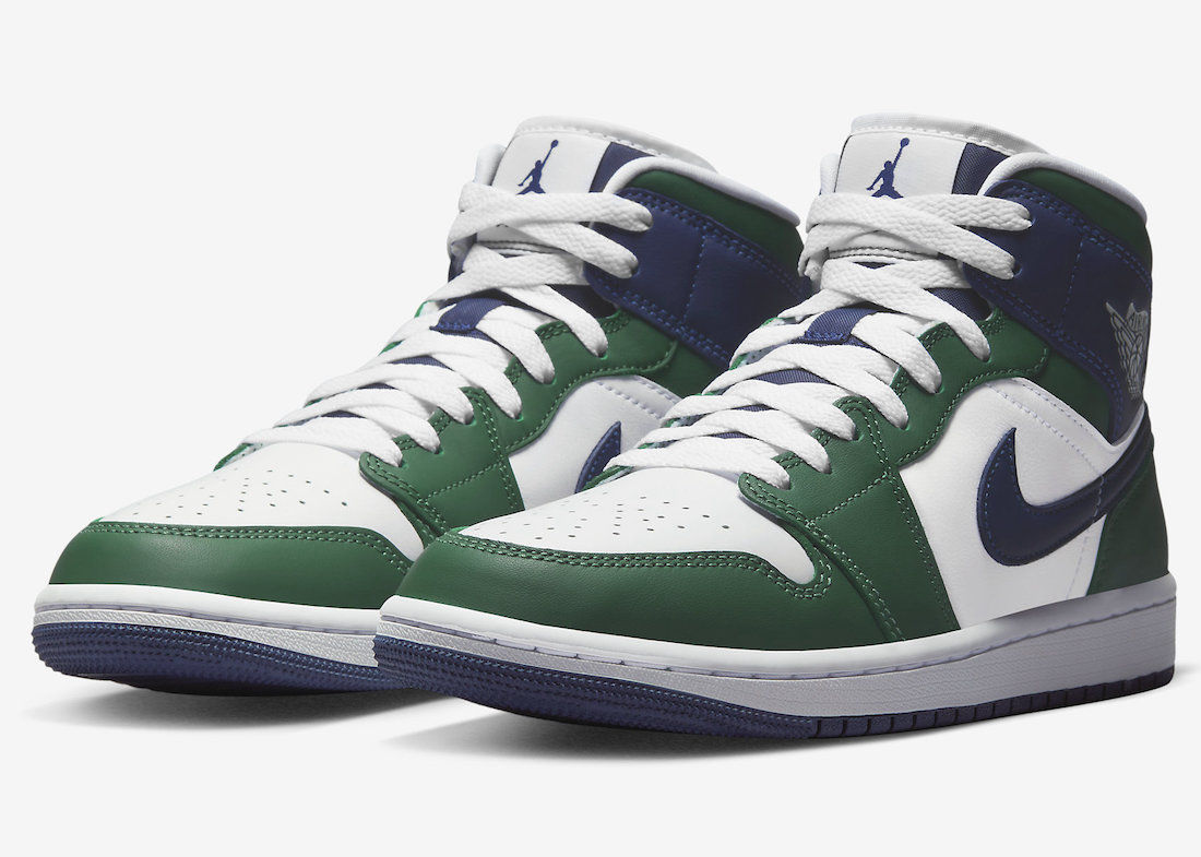 Air Jordan 1 Mid White Green Navy DZ5326-300 Release Date