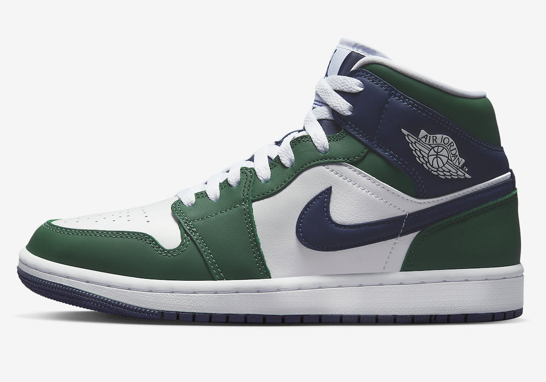 Air Jordan 1 Mid White Green Navy DZ5326-300 Release Date