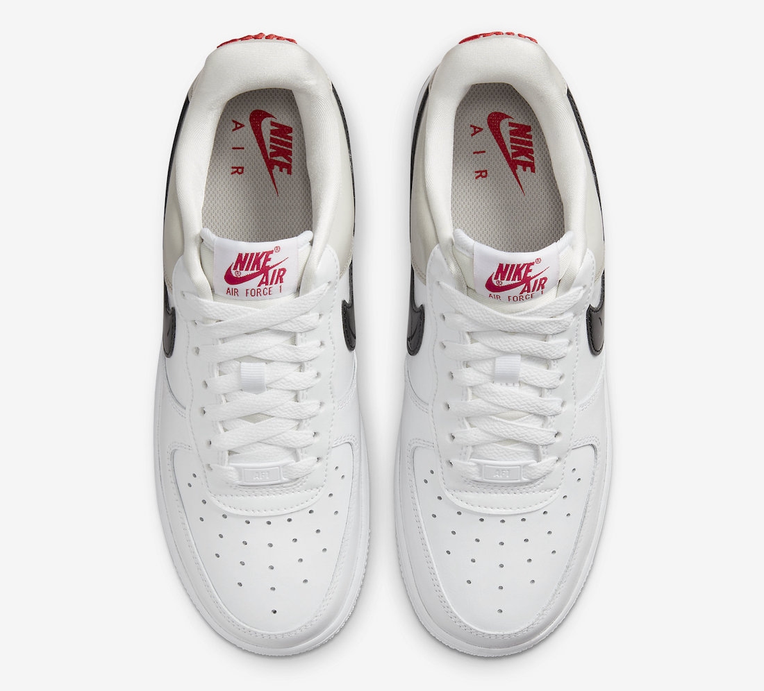 Nike Air Force 1 Low Light Iron Ore Black White University Red DQ7570-001 Release Date