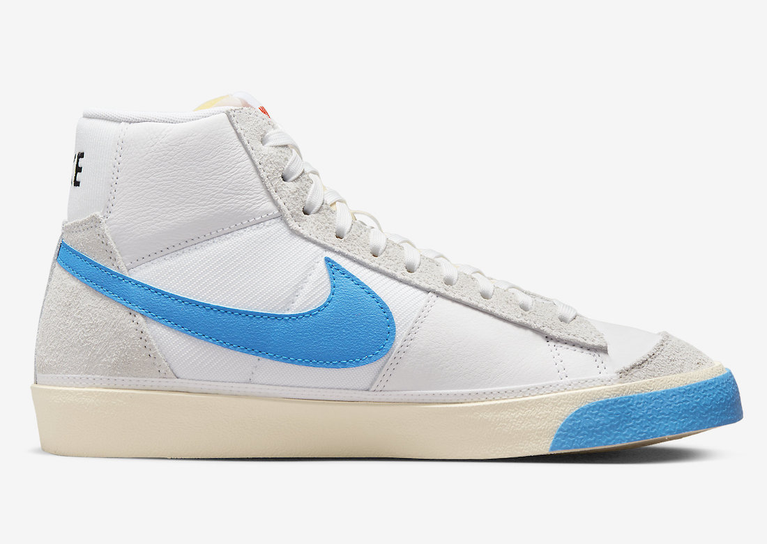 Nike Blazer Mid 77 Remastered White Photo Blue Beach DQ7673-102 Release Date