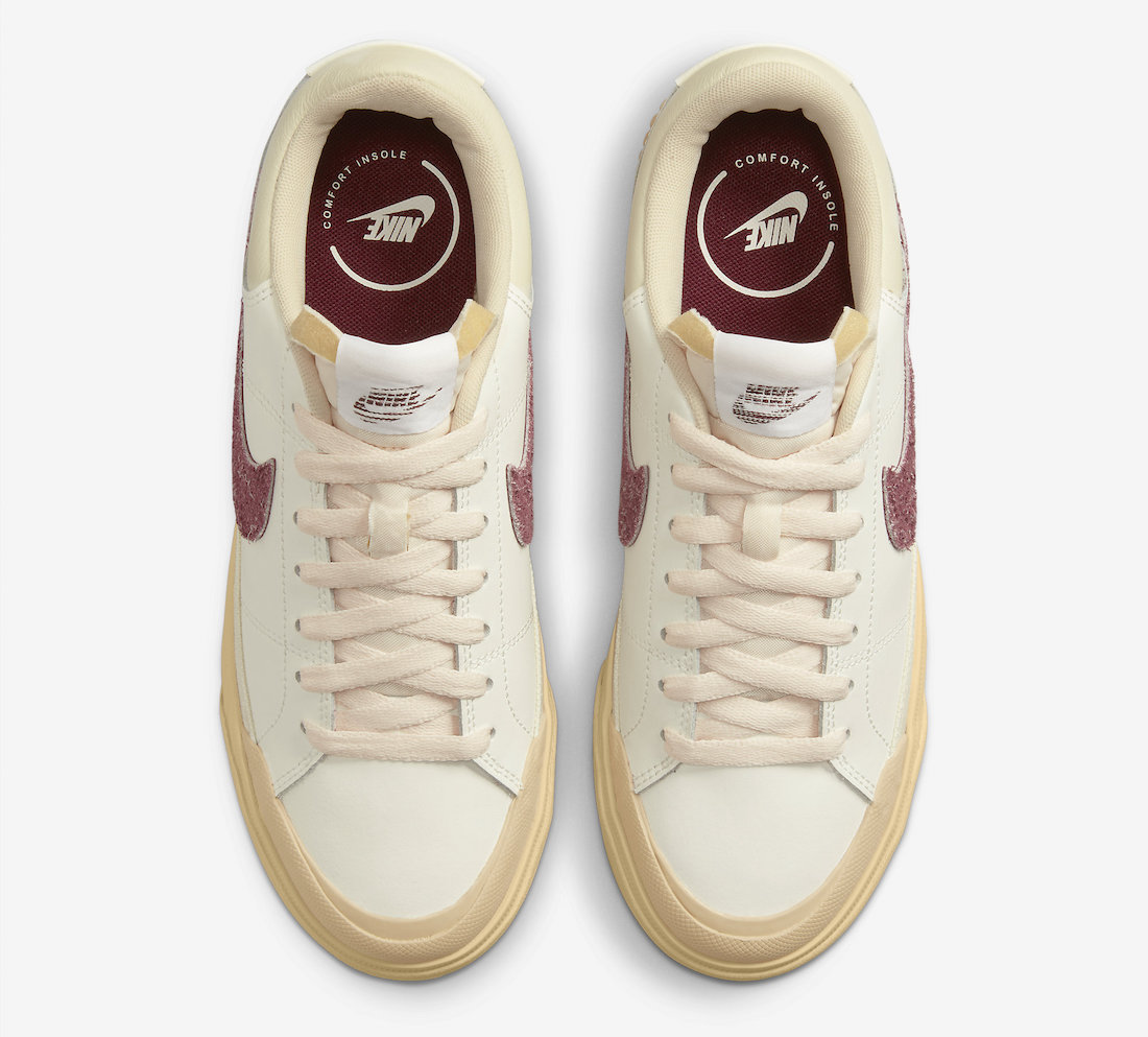 Nike Court Legacy Lift Sail Sesame Coconut Milk Dark Beetroot DZ4766-133 Release Date