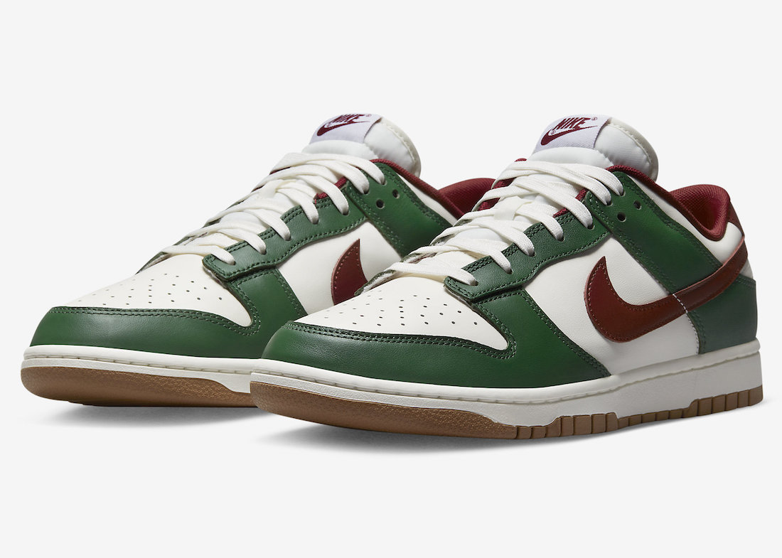 Nike Dunk Low Gorge Green Team Red FB7160-161 Release Date